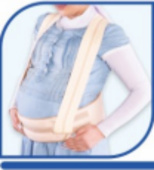 تصویر از شکم بند بارداری با بند شانه ای تن یار